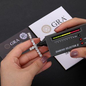 3.64 ctw Moissanite Diamond Cross Pendant Necklace Solid 925 Sterling Silver